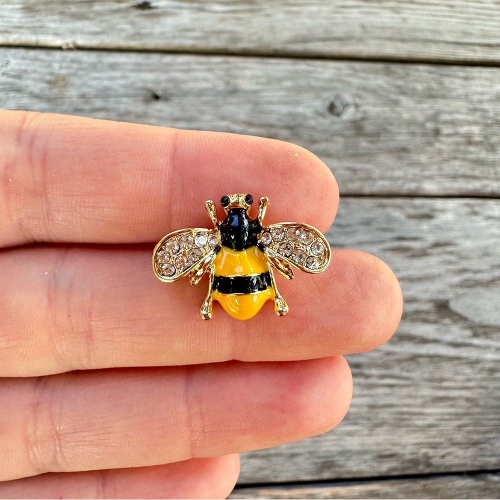Gold and Yellow Bee Brooch